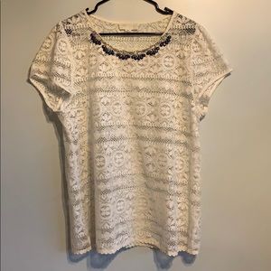 Lace Jeweled Top